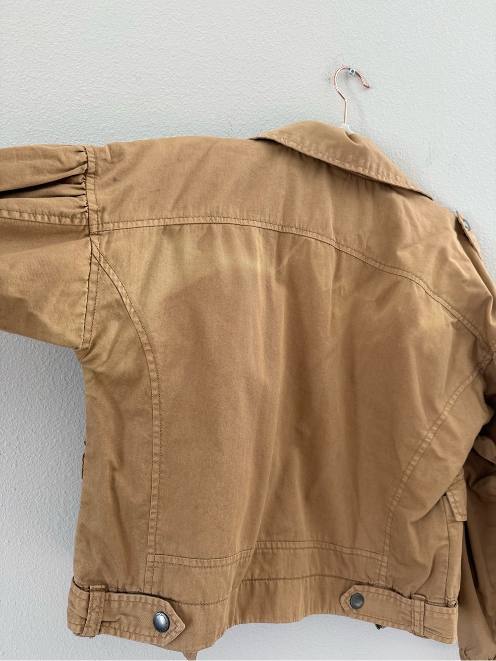 American Eagle Cropped Utility Jacket - Camel Chestnut Color Medium - Picture 6 of 9